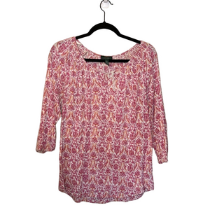 Ralph Lauren Pink Paisley Peasant Blouse Size Small